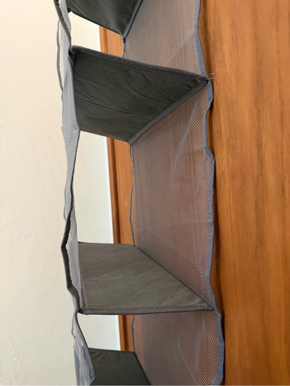 Gray Mesh Over-the-Door Hanging Organizer - Unbranded